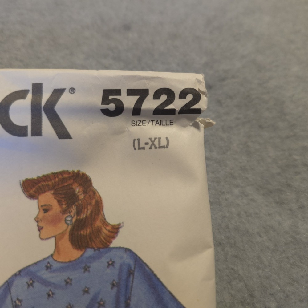 Butterick 5722 Fast & Easy Dress Pattern Sz L-XL UNCUT Vintage 1980s - Picture 2 of 6